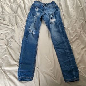 High waisted fashion nova distressed jeans